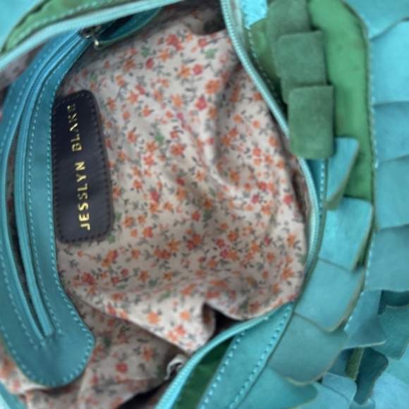 Jesslyn Blake Vintage Leather Fringe Effect Large Slouchy Leather Purse NWD - Picture 8 of 11